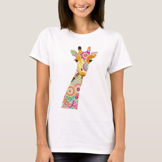Abstracte PatroonGiraffe T-rokken T-shirt (Voorkant)
