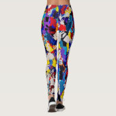 Abstracte patroonkleurige, kleurrijke schildpad leggings (Achterkant)