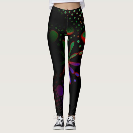 abstracte patroonkunst leggings (Voorkant)