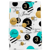 Abstracte patroonnaam Aangepaste Kinderen Birthday Medium Cadeauzakje (Achterkant)