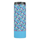 Abstracte patroonnaam blauwe hemelthermische tumbl thermosbeker (Achterkant)