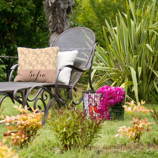 Abstracte patroonnaam grijs roze beige wergpijp kussen