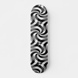 Abstracte Patroonpatronen - zwenken zwart-wit klei Persoonlijk Skateboard