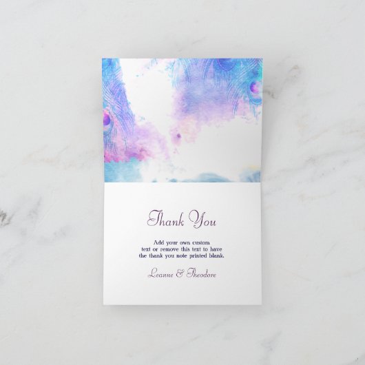 Abstracte Pauw, Aquarel Bedankkaartjes Bedankkaart (Binnen)