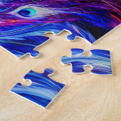 Abstracte pauw in de winter met noorderlicht legpuzzel (Zijkant)