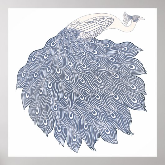  abstracte pauw poster (Voorkant)