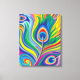 Abstracte Pauwveer Kunst Canvas Afdruk