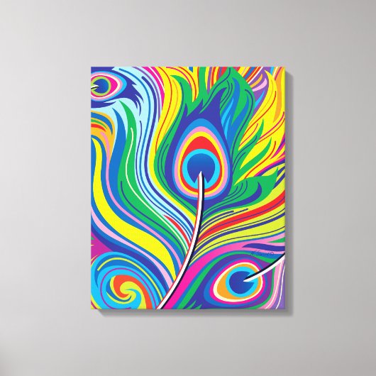 Abstracte Pauwveer Kunst Canvas Afdruk (Voorkant)
