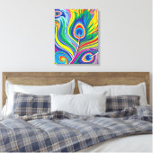 Abstracte Pauwveer Kunst Canvas Afdruk (Insitu (Slaapkamer))