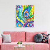 Abstracte Pauwveer Kunst Canvas Afdruk (Insitu (Woonkamer))