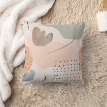 Abstracte peach en Earthy Tones Art Square Pillow