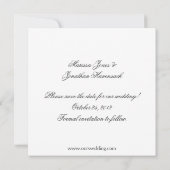 Abstracte Peach Flowers Grey Sunburst Save the Dat Save The Date (Achterkant)