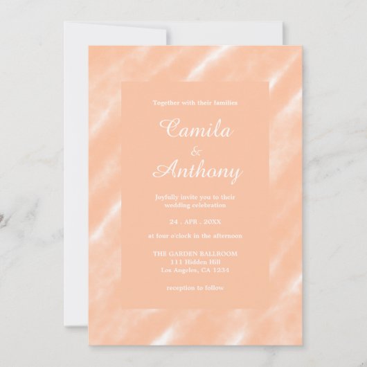 Abstracte Peach Fuzz Waterverf Bold Modern Minimal Kaart (Voorkant)