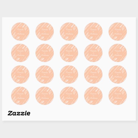 Abstracte Peach Fuzz Waterverf Modern Minimalist Ronde Sticker (Vel)