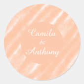 Abstracte Peach Fuzz Waterverf Modern Minimalist Ronde Sticker (Voorkant)