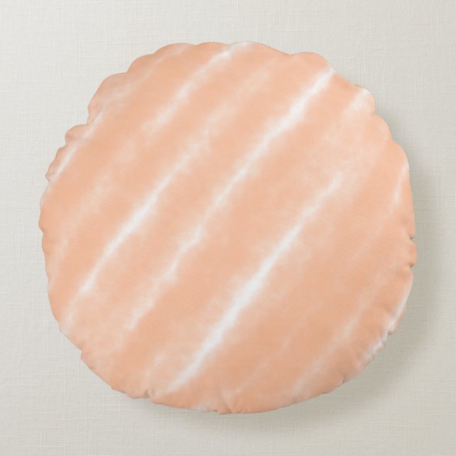 Abstracte Peach Fuzz Waterverf Pattern Modern Rond Kussen (Voorkant)