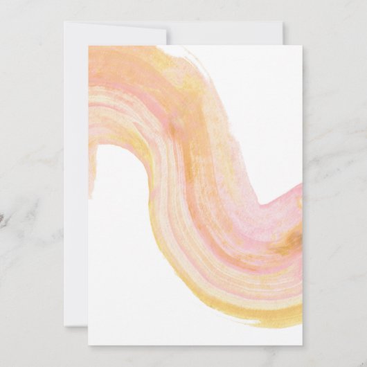 Abstracte Peach Pink Paint Swirl Engagement Party Kaart (Achterkant)