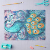 Abstracte Peacock Blauwgroen Lovers Peacocks Artwo Tissuepapier (Craft)