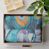 Abstracte Peacock Blauwgroen Lovers Peacocks Artwo Tissuepapier (Geschenk)