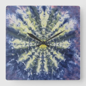 Abstracte Peacock Feather Clock Vierkante Klok (Voorkant)