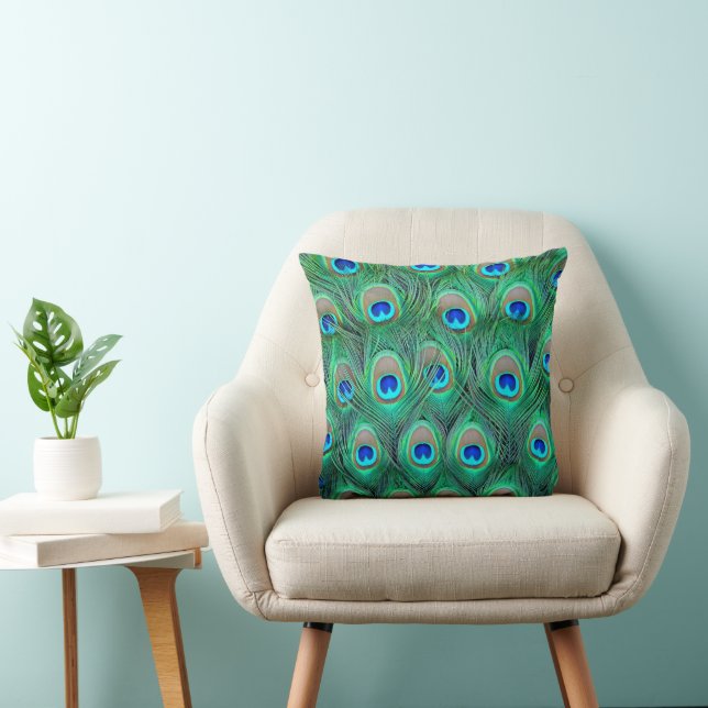 Abstracte Peacock Feather Cushion Sierkussen (Stoel)