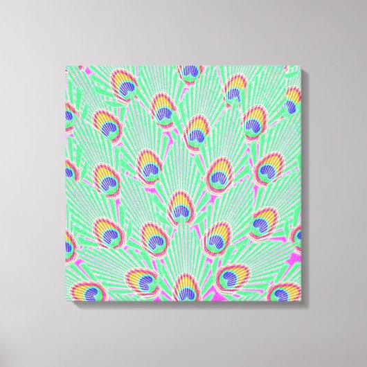 Abstracte Peacock Feathers Canvas Afdruk (Voorkant)