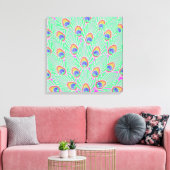 Abstracte Peacock Feathers Canvas Afdruk (Insitu (Woonkamer))