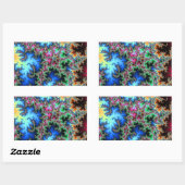 Abstracte Peacock Feathers - kleurrijke fractal ku Rechthoekige Sticker (Vel)