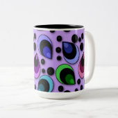 Abstracte Peacock Feathers Pattern-Mok Tweekleurige Koffiemok (Voorkant rechts)