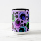 Abstracte Peacock Feathers Pattern-Mok Tweekleurige Koffiemok (Center)