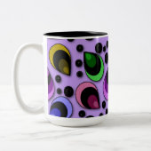 Abstracte Peacock Feathers Pattern-Mok Tweekleurige Koffiemok (Links)