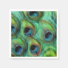 Abstracte Peacock Feathers Servetten
