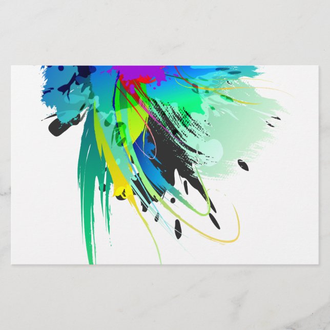 Abstracte Peacock Paint Spletters (Voorkant)