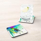 Abstracte Peacock Paint Spletters Drankjes Onderzetter (Rechterzijde)