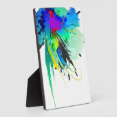 Abstracte Peacock Paint Spletters Fotoplaat (Zijkant)