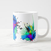 Abstracte Peacock Paint Spletters Grote Koffiekop (Rechts)
