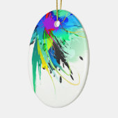 Abstracte Peacock Paint Spletters Keramisch Ornament (Links)