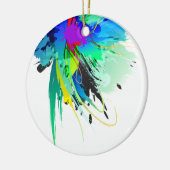 Abstracte Peacock Paint Spletters Keramisch Ornament (Links)