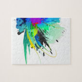 Abstracte Peacock Paint Spletters Legpuzzel (Horizontaal)