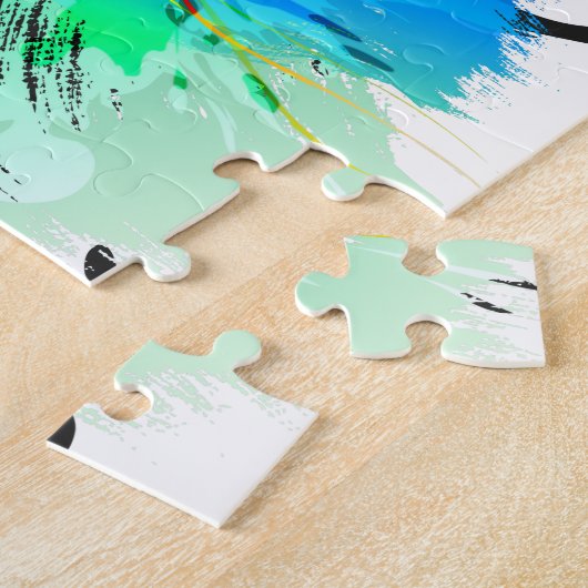 Abstracte Peacock Paint Spletters Legpuzzel (Zijkant)