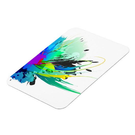 Abstracte Peacock Paint Spletters Magneet (Linkerzijde)