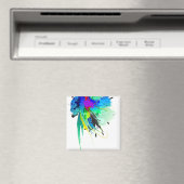 Abstracte Peacock Paint Spletters Magneet (Insitu (Vaatwasser))