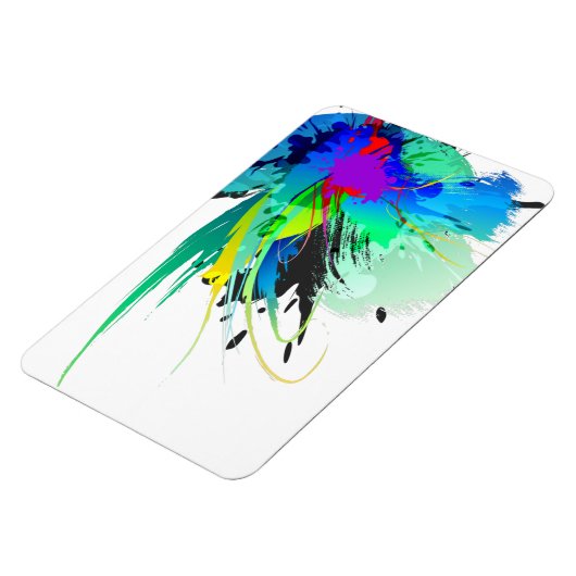 Abstracte Peacock Paint Spletters Magneet (Linkerzijde)