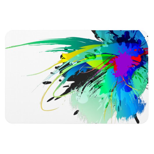 Abstracte Peacock Paint Spletters Magneet (Horizontaal)