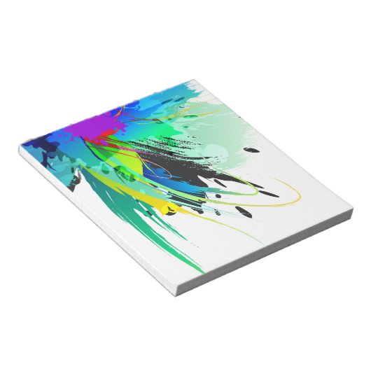 Abstracte Peacock Paint Spletters Notitieblok (Schuin)