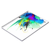 Abstracte Peacock Paint Spletters Notitieboek (Linkerzijde)