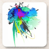 Abstracte Peacock Paint Spletters Onderzetter (Voorkant)