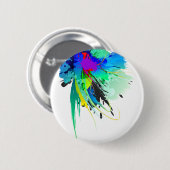 Abstracte Peacock Paint Spletters Ronde Button 5,7 Cm (Voorkant /achterkant)