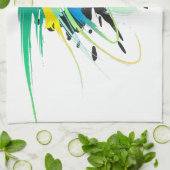 Abstracte Peacock Paint Spletters Theedoek (Gevouwen)