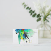 Abstracte Peacock Paint Spletters Visitekaartje (Staand voorkant)
